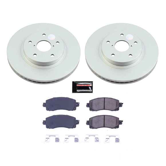 PowerStop Genuine Geomet Coated Rotor and Low-Dust Ceramic Brake Pad Kit