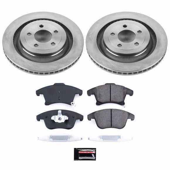 PowerStop OE Stock Replacement Low-Dust Ceramic Brake Pad and Rotor Kit