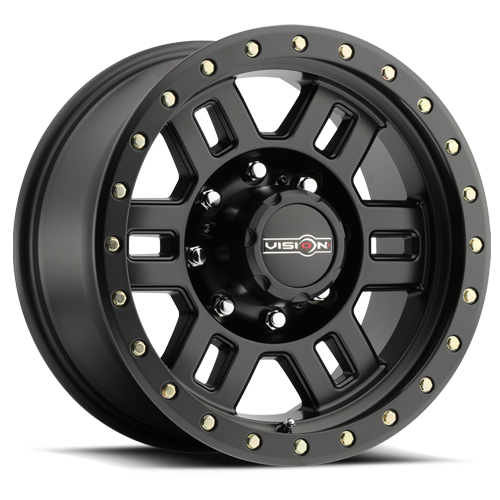 18x9 Vision 398 Manx Matte Black Wheel 8x180 ET0 CB124.2