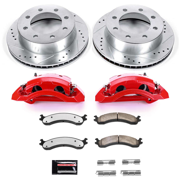 PowerStop Z36 Truck and SUV Ceramic Brake Pad, Drilled & Slotted Rotor, and Cali