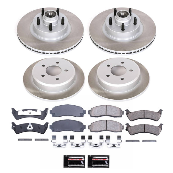PowerStop Semi-Coated Rotor and Low-Dust Ceramic Brake Pad Kit