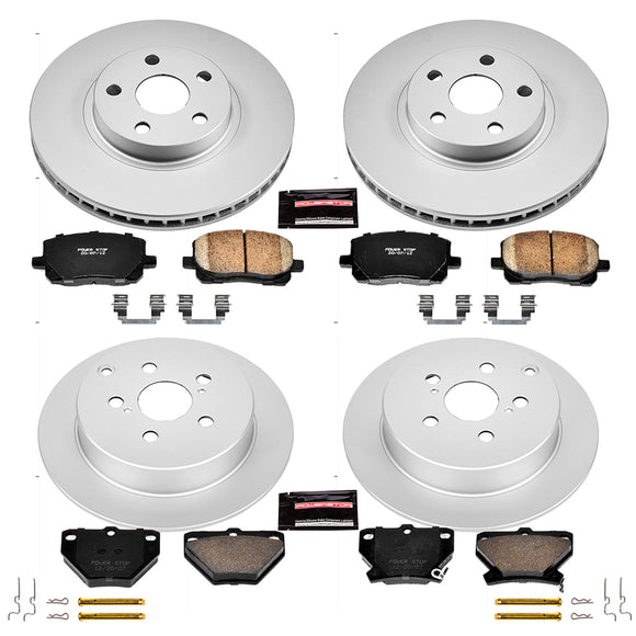 PowerStop Genuine Geomet Coated Rotor and Low-Dust Ceramic Brake Pad Kit