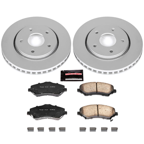 PowerStop Genuine Geomet Coated Rotor and Low-Dust Ceramic Brake Pad Kit