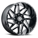 20x12 Vision 361 Spyder Gloss Black Milled Spoke Wheel 8x170 ET-51 CB125.2