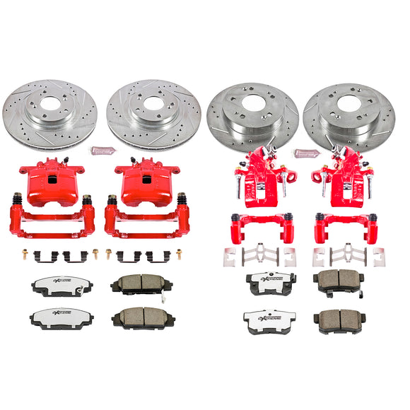 PowerStop Z26 Street Performance Ceramic Brake Pad, Drilled Slotted Rotor, and C