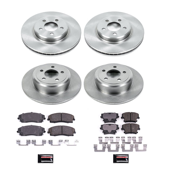 PowerStop OE Stock Replacement Low-Dust Ceramic Brake Pad and Rotor Kit
