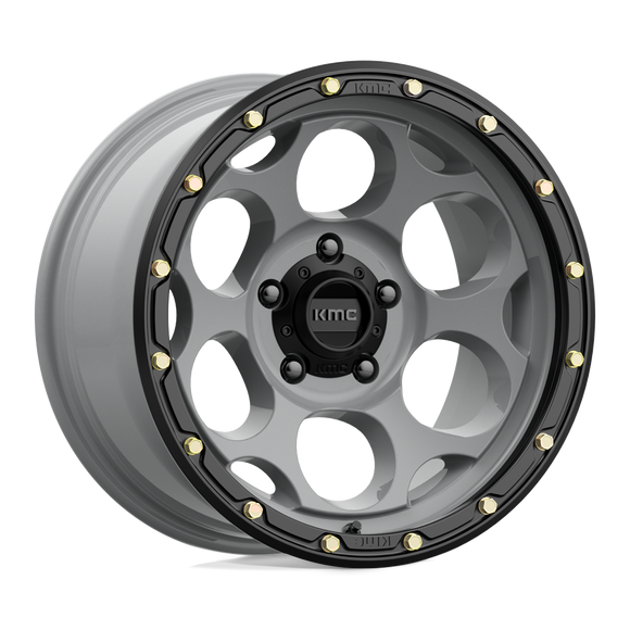 17X9 KMC KM541 DIRTY HARRY Satin Gray With Black Lip 5X127 ET-12 wheel/rim