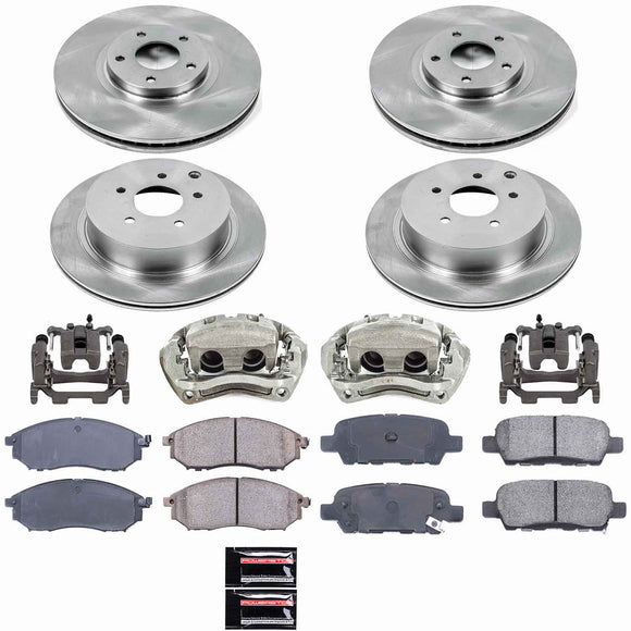 PowerStop OE Stock Replacement Low-Dust Ceramic Brake Pad, Rotor and Caliper Kit