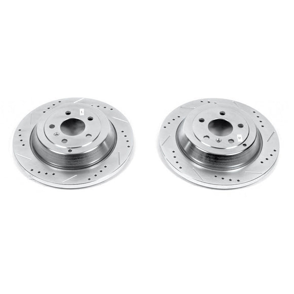 PowerStop Evolution Drilled Slotted Rotors Pair Rear For Mercedes-Benz ML500