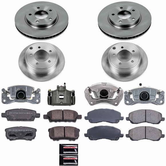 PowerStop OE Stock Replacement Low-Dust Ceramic Brake Pad, Rotor and Caliper Kit