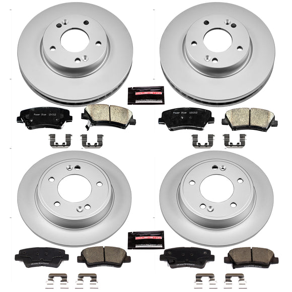 PowerStop Genuine Geomet Coated Rotor and Low-Dust Ceramic Brake Pad Kit