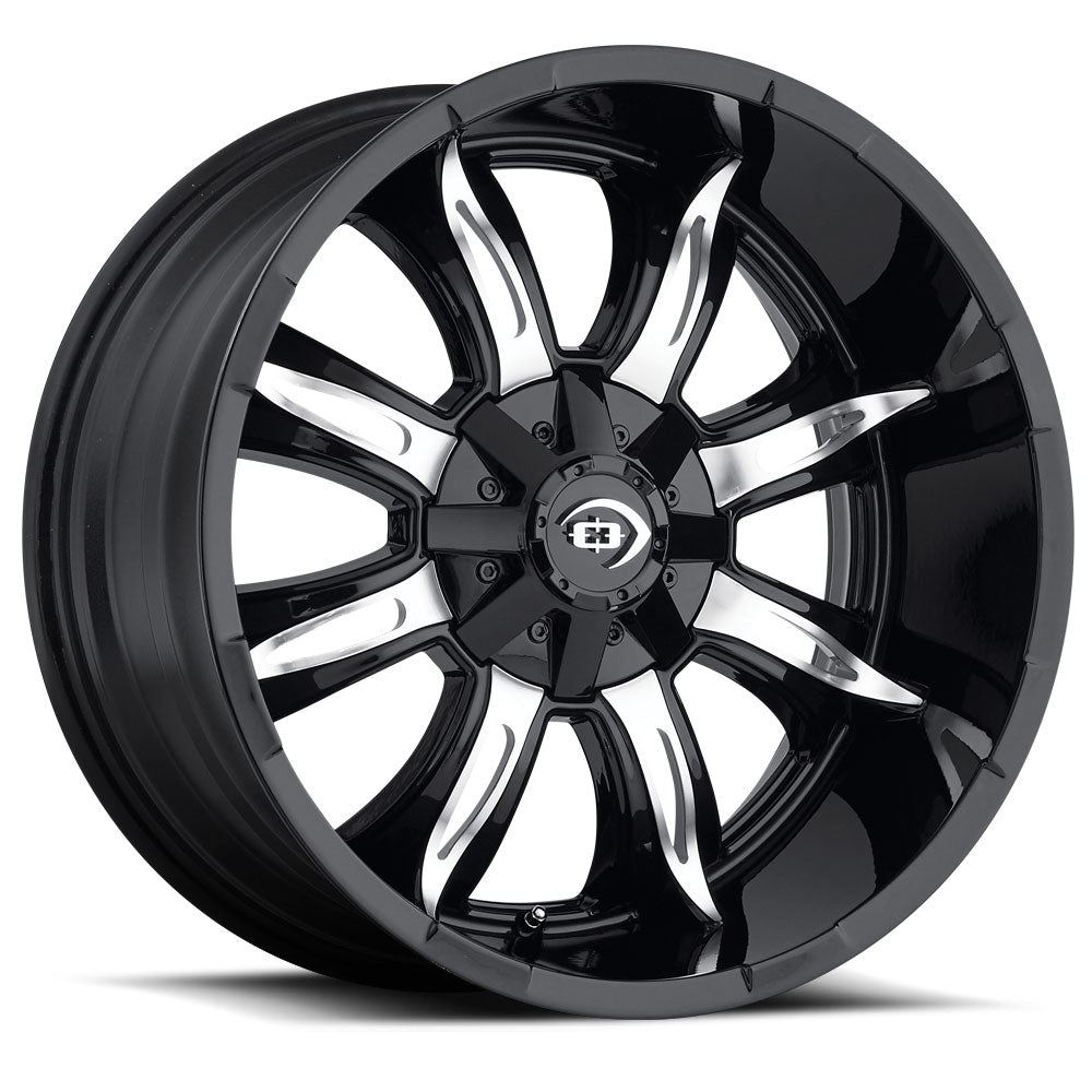 18x9 Vision 423 Manic Black Machined 6x135 6x139.7 6x5.5 ET12 Wheel Rim - 0