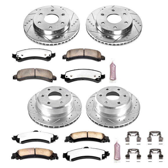 PowerStop Z36 Carbon-Fiber Ceramic Brake Pad with Drilled and Slotted Rotor Kit