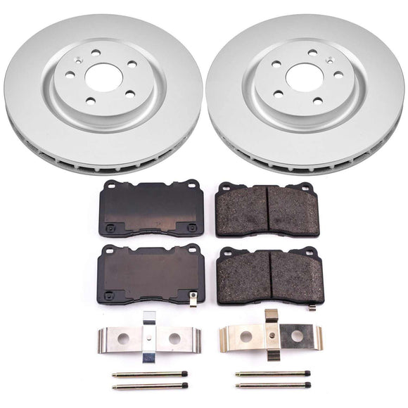PowerStop Genuine Geomet Coated Rotor and Low-Dust Ceramic Brake Pad Kit