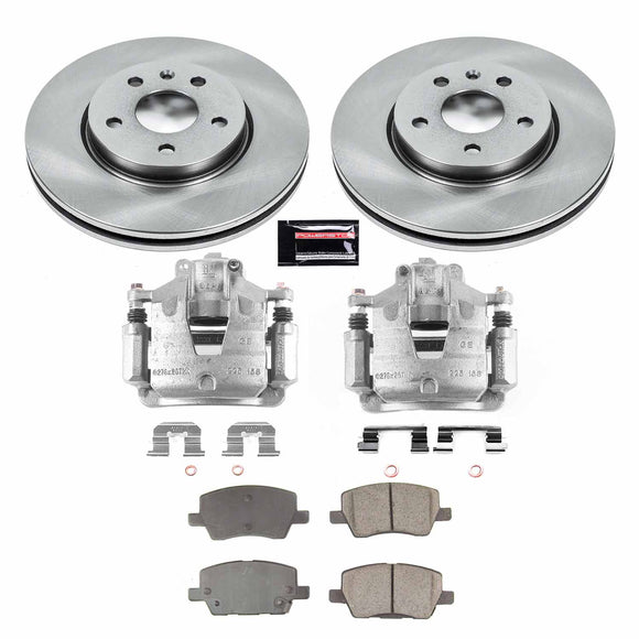 PowerStop OE Stock Replacement Low-Dust Ceramic Brake Pad, Rotor and Caliper Kit