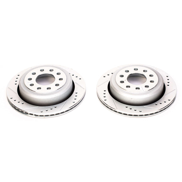 PowerStop Evolution Drilled Slotted Rotors Pair Rear For Lincoln