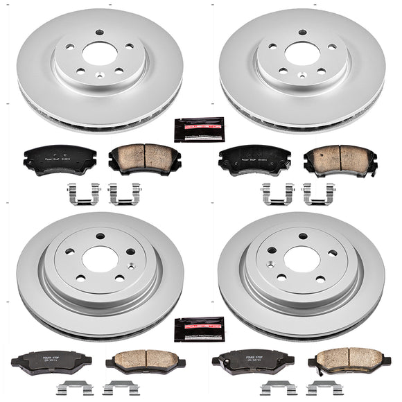 PowerStop Genuine Geomet Coated Rotor and Low-Dust Ceramic Brake Pad Kit