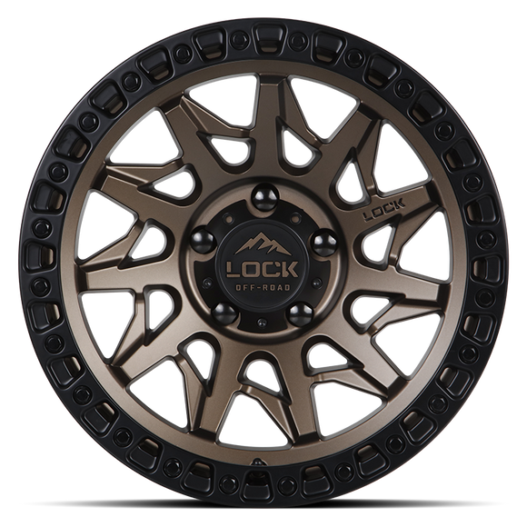 20x10 Lock Off-Road Lunatic Matte Bronze Black Ring 8x170 ET-18 Wheel Rim