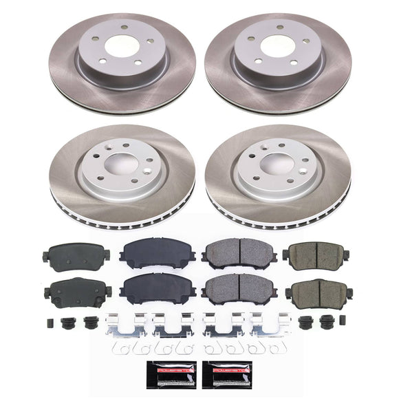 PowerStop Semi-Coated Rotor and Low-Dust Ceramic Brake Pad Kit