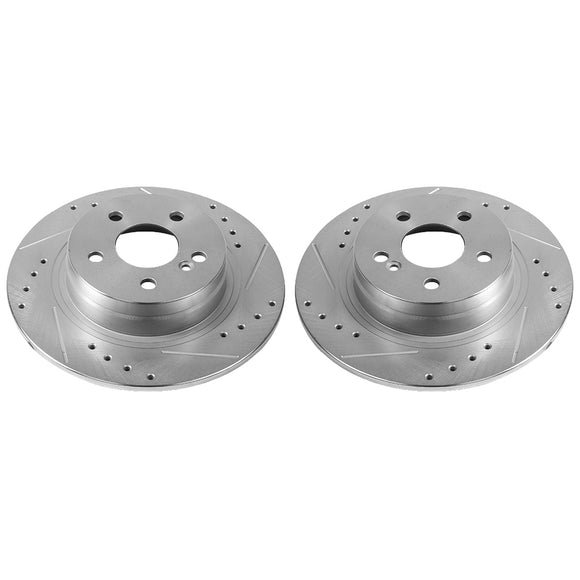 PowerStop Evolution Drilled Slotted Rotors Pair Rear For Mercedes-Benz C300