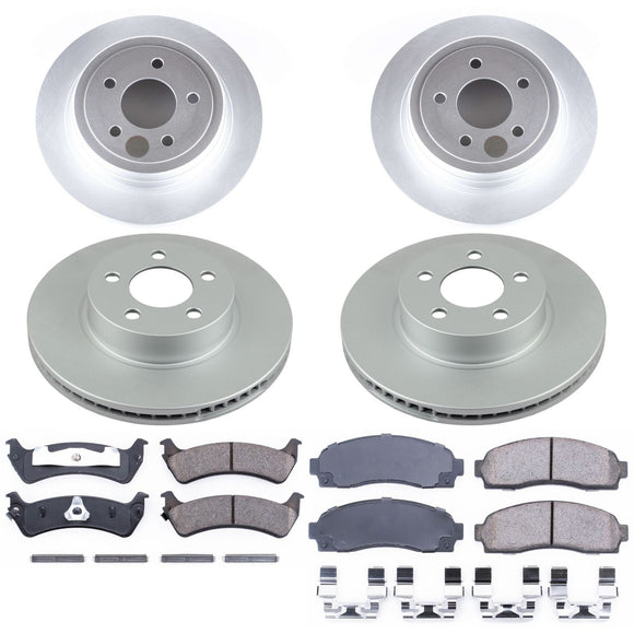 PowerStop Genuine Geomet Coated Rotor and Low-Dust Ceramic Brake Pad Kit