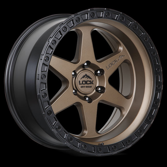 18x9 Lock Off-Road Olympus Matte Bronze Black Ring 5x127 5x5 ET1 Wheel Rim