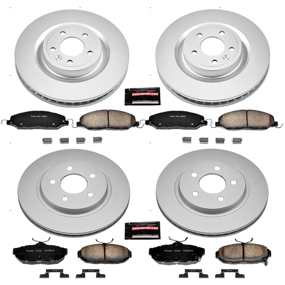 PowerStop Genuine Geomet Coated Rotor and Low-Dust Ceramic Brake Pad Kit