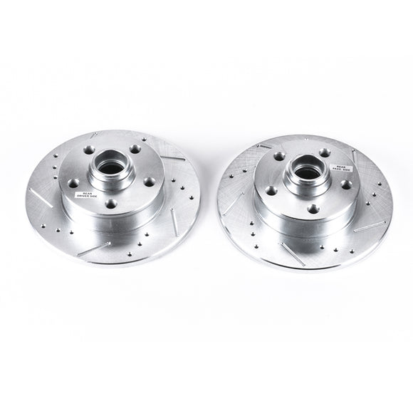 PowerStop Evolution Drilled And Slotted Rotors Pair Rear For Volkswagen Corrado