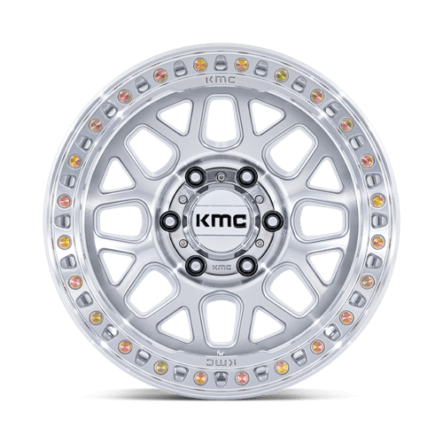 18x9 KMC KM549 GRS Gloss Silver With Machined Face 8x165.1 ET18 CB125.1 Wheel