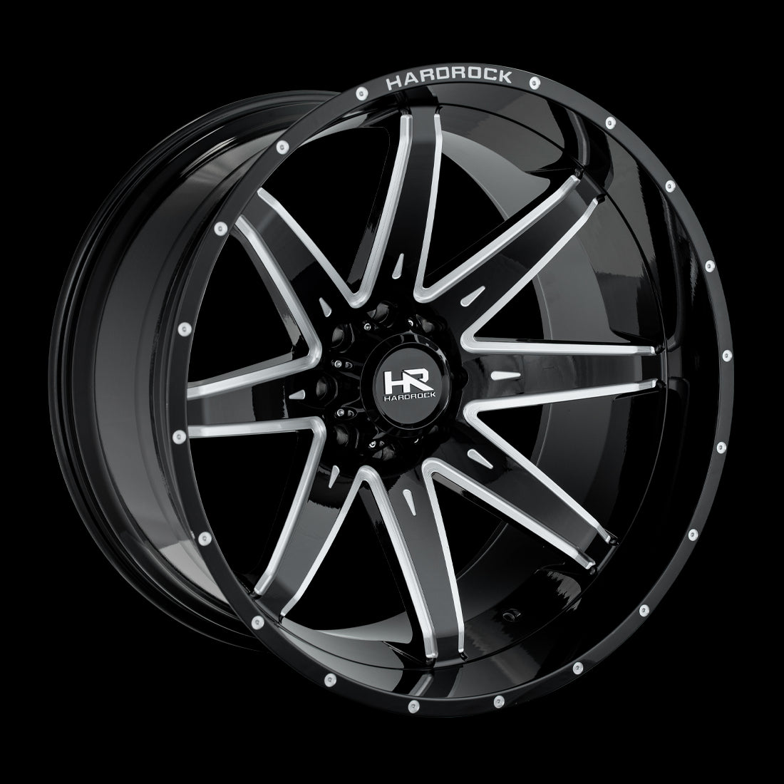 26x14 Hardrock Painkiller XPosed Gloss Black Milled 8x165.1 ET-76 wheel/rim - 0