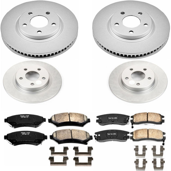 PowerStop Genuine Geomet Coated Rotor and Low-Dust Ceramic Brake Pad Kit