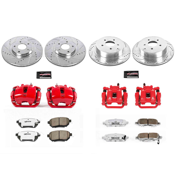 PowerStop Z26 Street Performance Ceramic Brake Pad, Drilled Slotted Rotor, and C