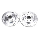 PowerStop Evolution Drilled Slotted Rotors Pair Front For Kia Rio