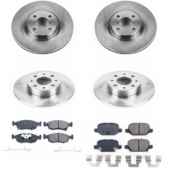 PowerStop OE Stock Replacement Low-Dust Ceramic Brake Pad and Rotor Kit