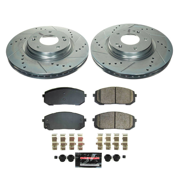 PowerStop Z23 Daily Driver Carbon-Fiber Ceramic Brake Pad and Drilled & Slotted