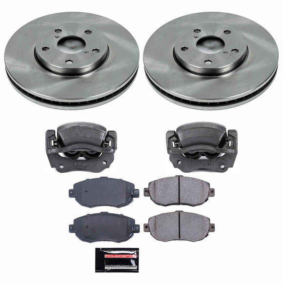 PowerStop OE Stock Replacement Low-Dust Ceramic Brake Pad, Rotor and Caliper Kit