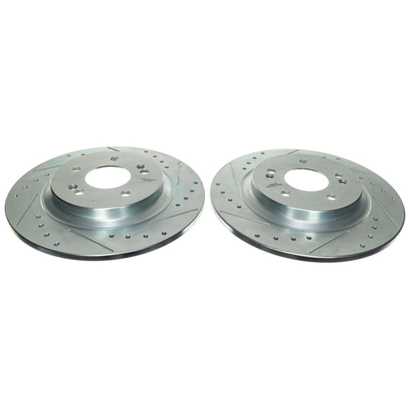 PowerStop Evolution Drilled Slotted Rotors Pair Rear For Hyundai Santa Fe