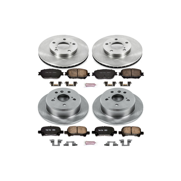 PowerStop OE Stock Replacement Low-Dust Ceramic Brake Pad and Rotor Kit