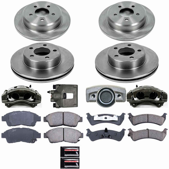 PowerStop OE Stock Replacement Low-Dust Ceramic Brake Pad, Rotor and Caliper Kit