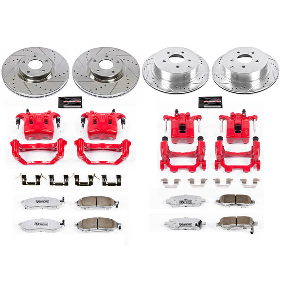 PowerStop Z26 Street Performance Ceramic Brake Pad, Drilled Slotted Rotor, and C
