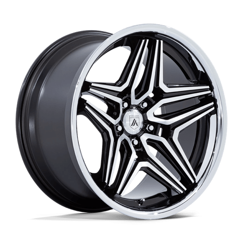 22X10.5 Asanti Black ABL-46 Duke Gloss Black Machined 5X120 ET18 Wheel Rim