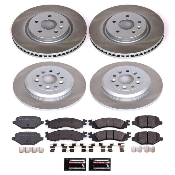 PowerStop Semi-Coated Rotor and Low-Dust Ceramic Brake Pad Kit
