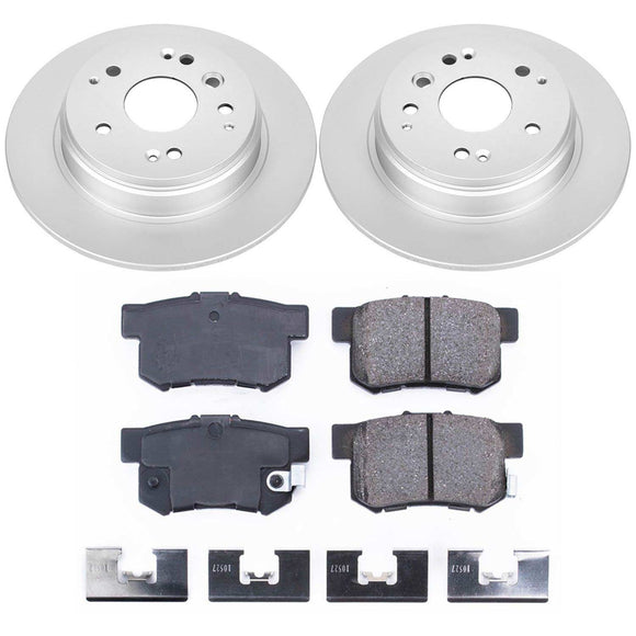 PowerStop Genuine Geomet Coated Rotor and Low-Dust Ceramic Brake Pad Kit