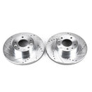 PowerStop Evolution Drilled Slotted Rotors Pair Front For Mazda RX-7