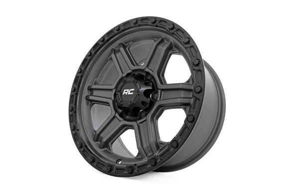 17x8.5 Rough Country 79 Series Gunmetal Gray 6x5.5 ET0 Wheel Rim