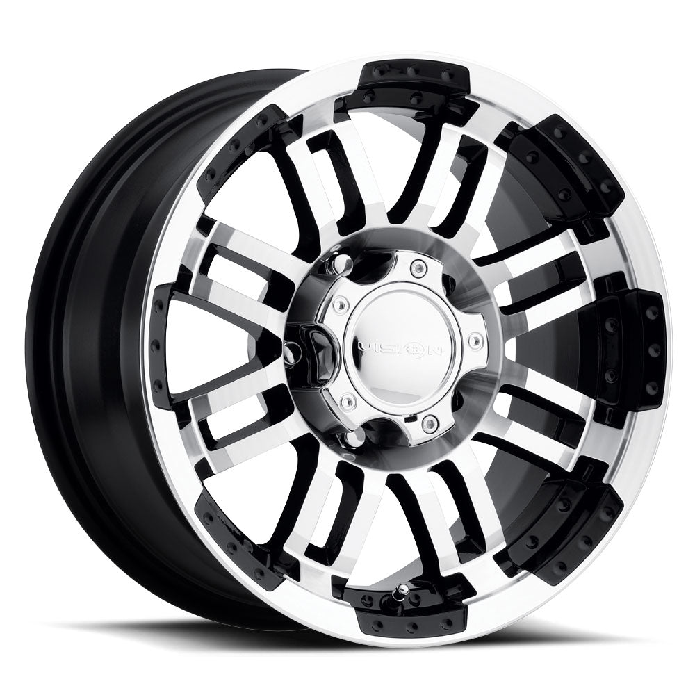 14x5.5 Vision 375 Warrior Black Machined Face 5x114.3 5x4.5 ET0 Wheel Rim