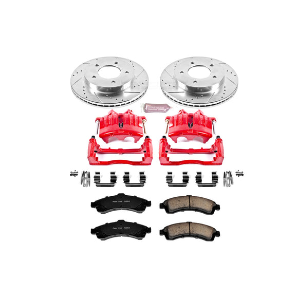 PowerStop Z23 Daily Driver Carbon-Fiber Ceramic Pads Drilled & Slotted Rotor & C