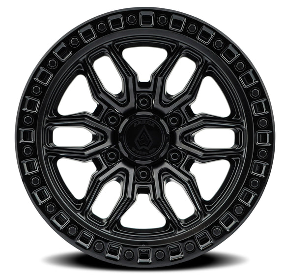 18x9 Arena Wheel Hustle Satin Black Center Glossy Black Lip 6x135 ET1 CB87.12