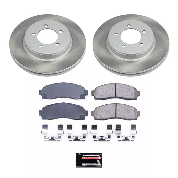 PowerStop Semi-Coated Rotor and Low-Dust Ceramic Brake Pad Kit