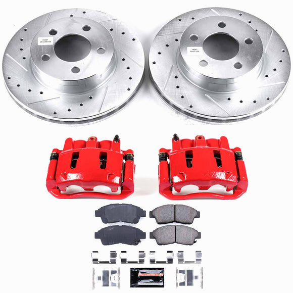 PowerStop Z23 Daily Driver Carbon-Fiber Ceramic Pads Drilled & Slotted Rotor & C